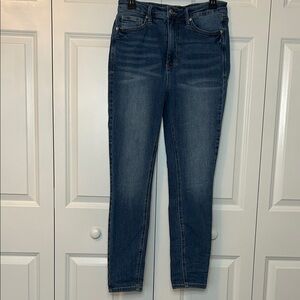 Classic High-Rise Skinny Jeans in Dark Blue